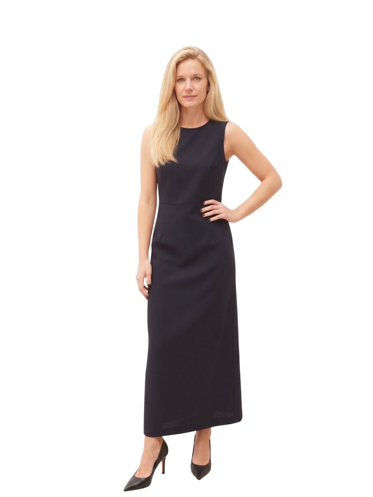 Maxi abito smanicato in Crepe