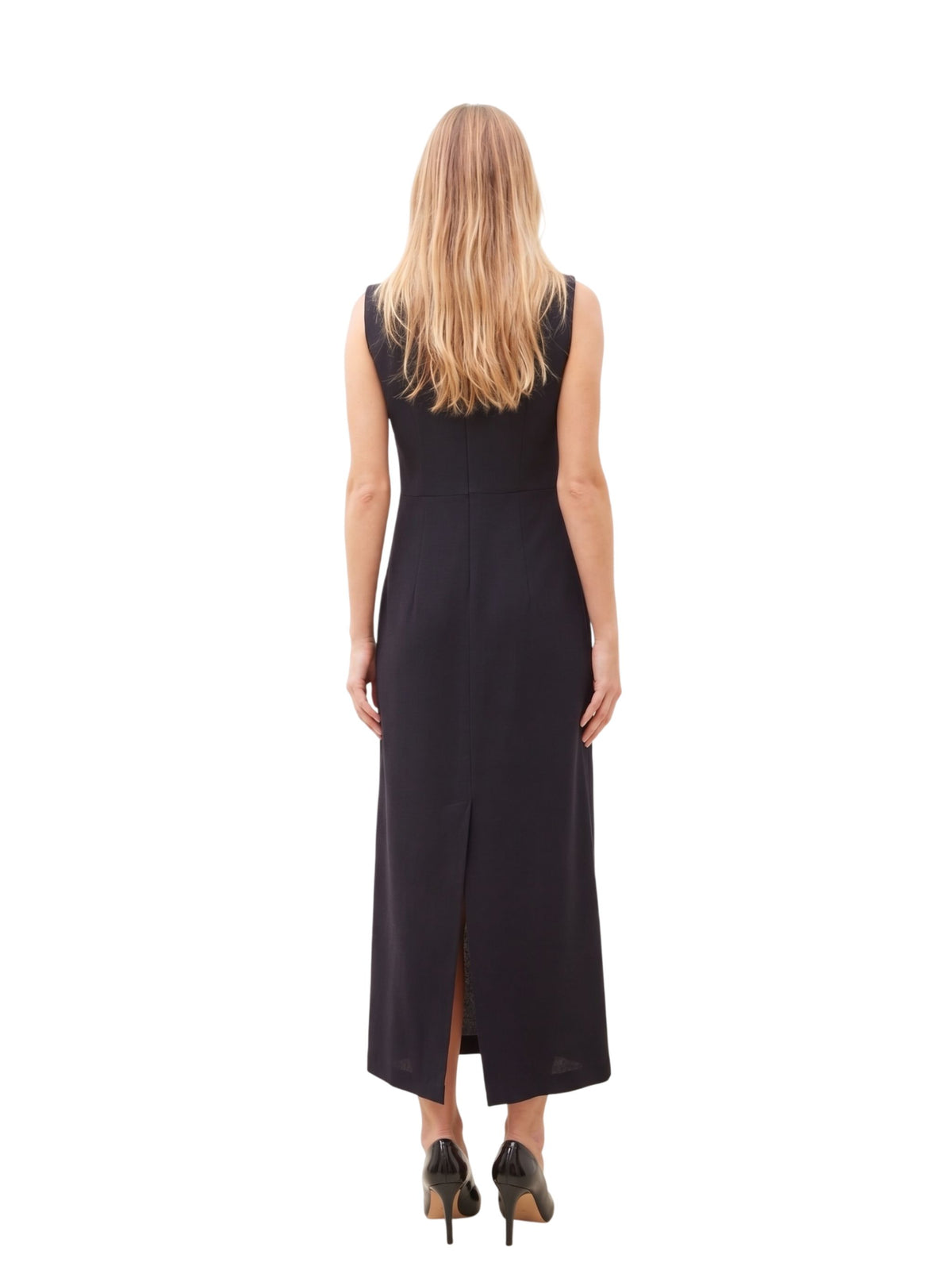 Maxi abito smanicato in Crepe